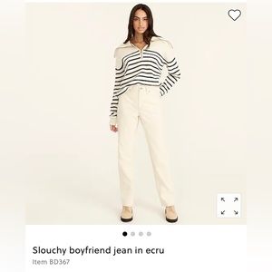 Slouchy boyfriend jean in ecru